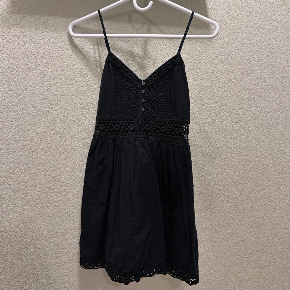 Abercrombie & Fitch Black Crochet Detail Top